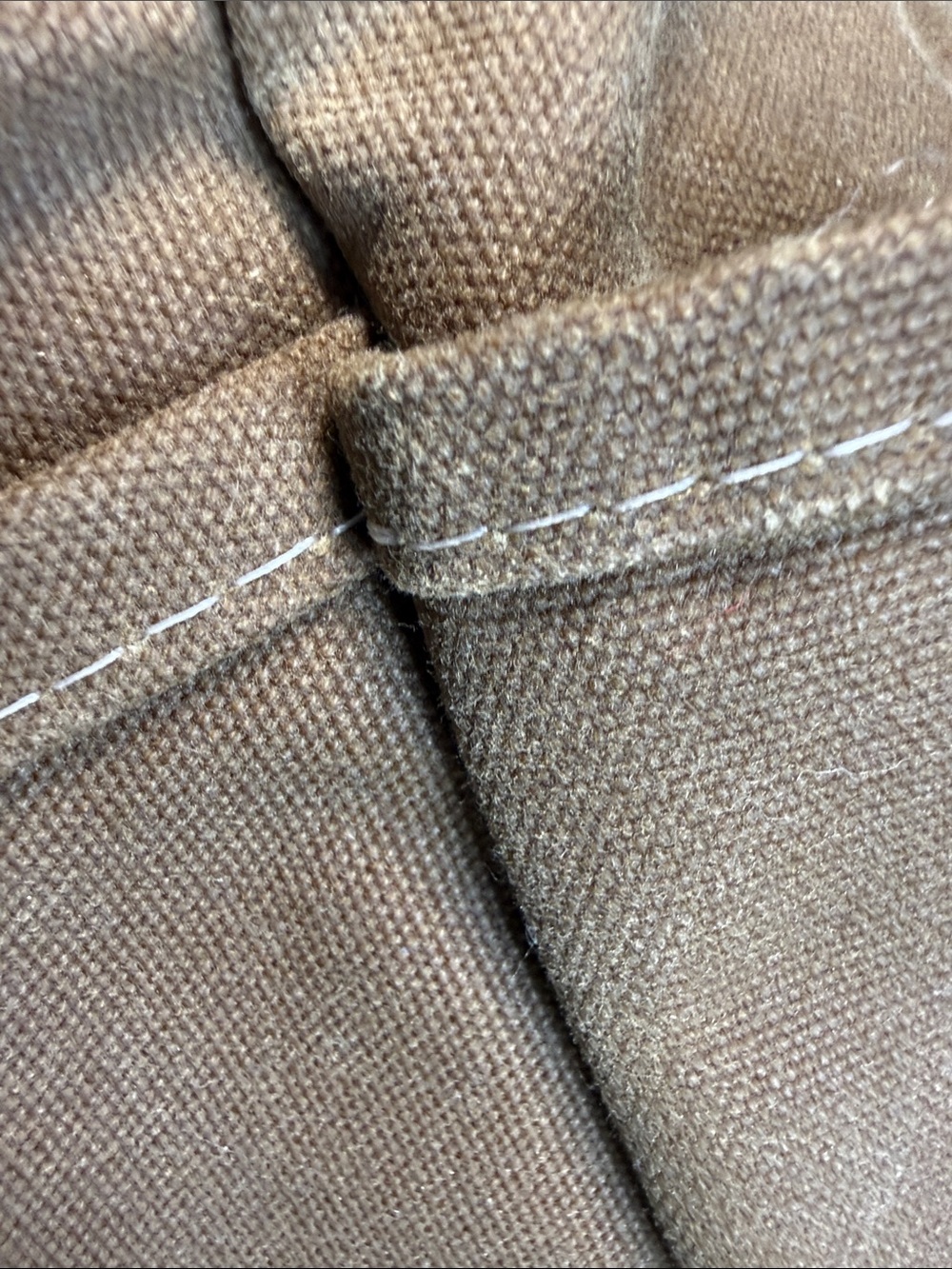 Steele Brown Waxed Canvas Tote with Cattle Hide Grips and Cream Canvas Straps - Picture 10 of 15